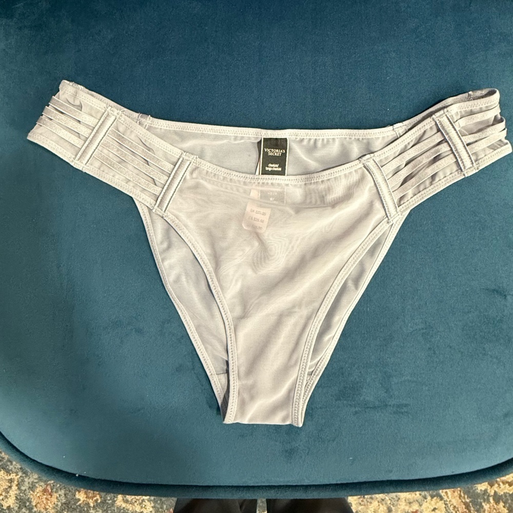 Victoria’s Secret Sheer Mesh Panty Gray Size M NWT